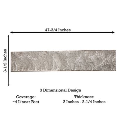 Image showing  Traditions or Harvest Ledge Trim 47.75 in. x 3.50 in. x 3.50 in. Faux Stone Ledge Trim, LS-48-KAE