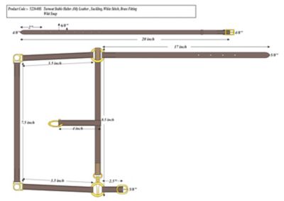Image showing 1 th Henri de Rivel Pre Oiled Leather Halter with White Stitching and Brass Snap