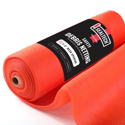 SEALTECH Heavy Duty Safety Debris Mesh Netting Rolls Fire Retardant, 4 x 100 Orange Safety Net, ST-402-4X100