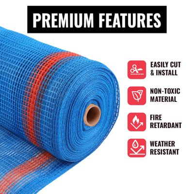 Image showing  Heavy Duty Safety Debris Mesh Netting Rolls Fire Retardant, 4 x 100 Blue Safety Net, ST-403-4X100