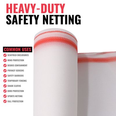 Image showing  Heavy Duty Safety Debris Mesh Netting Rolls Fire Retardant, 8.5 x 50 White Safety Net, ST-404-8.5X50