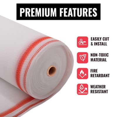 Image showing  Heavy Duty Safety Debris Mesh Netting Rolls Fire Retardant, 4 x 150 White Safety Net, ST-404-4X150