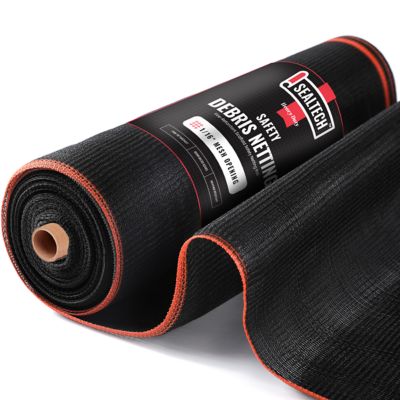 SEALTECH Heavy Duty Safety Debris Mesh Netting Rolls Fire Retardant, 4 x 100 Black Safety Net, ST-501-4X100