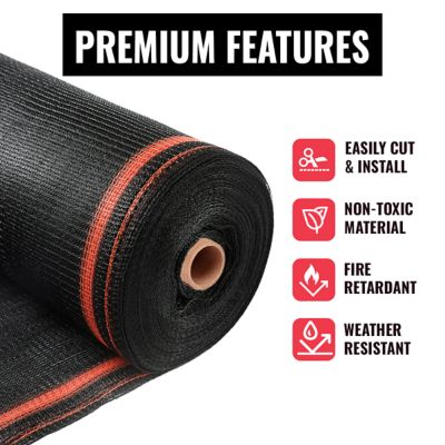 Image showing  Heavy Duty Safety Debris Mesh Netting Rolls Fire Retardant, 5.5 x 200 Black Safety Net, ST-501-5.5X200