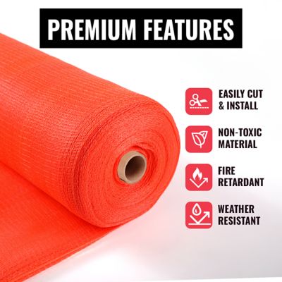 Image showing  Heavy Duty Safety Debris Mesh Netting Rolls Fire Retardant, 6.5 x 100 Orange Safety Net, ST-502-6.5X100