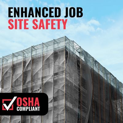 Image showing  Heavy Duty Safety Debris Mesh Netting Rolls Fire Retardant, 6.5 x 150 Orange Safety Net, ST-502-6.5X150