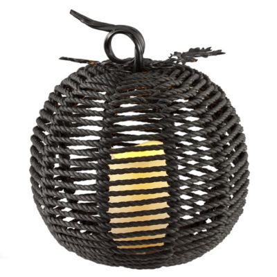 Red Shed 9.8 in. Rattan Lit Pumpkin Decor