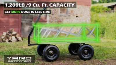 Image showing  9 cu. ft. 1,200 lb. Capacity Heavy-Duty Steel Towable Utility Garden Cart