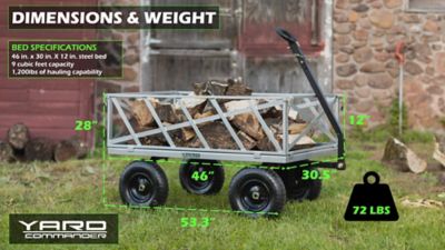 Image showing 7 th Yard Commander 9 cu. ft. 1,200 lb. Capacity Heavy-Duty Steel Towable Utility Garden Cart