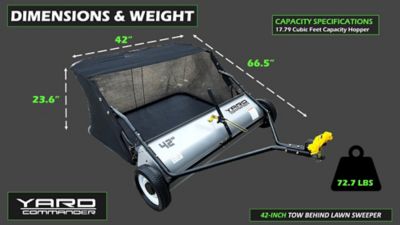 Image showing 5 th Yard Commander Tow-Behind 42 in. 17.79 cu. ft. Lawn Sweeper, YTL-171-428