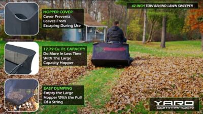 Image showing 7 th Yard Commander Tow-Behind 42 in. 17.79 cu. ft. Lawn Sweeper, YTL-171-428