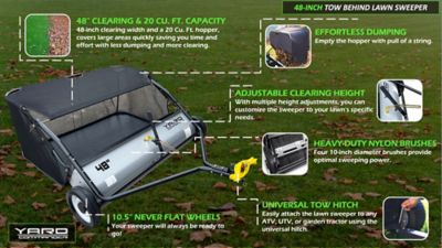 Image showing 5 th Yard Commander Tow-Behind 48 in. 20 cu. ft. Lawn Sweeper, YTL-171-435