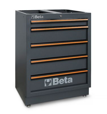 Image showing  Combination Tool Storage System with 5-Drawer Fixed Cabinet