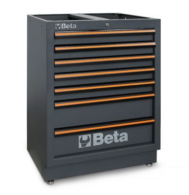Image showing  Combination Tool Storage System with 7-Drawer Fixed Cabinet and 7-Drawer Rolling Cabinet