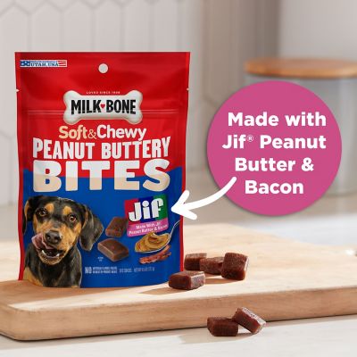 Image showing  Soft and Chewy Peanut Buttery Bites with Bacon Dog Treats, 4.5 oz.