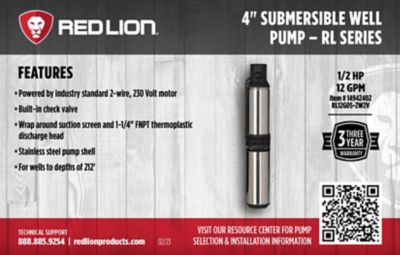 Image showing  4 in. Submersible Deep Well Pump 12 GPM, 1/2 HP, 2 Wire, 230V