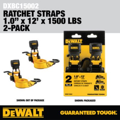 Image showing 7 th DEWALT 1 x 12 Ratchet Tie Downs 1500 lb. 2 pk.
