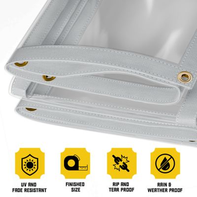 Image showing  Ultra Heavy Duty Vinyl Tarp, Waterproof, UV Resistant 20 mil Clear, 14 x 14