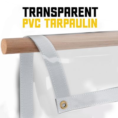 Image showing  Ultra Heavy Duty Vinyl Tarp, Waterproof, UV Resistant 20 mil Clear, 14 x 20