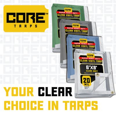 Image showing 7 th Core Tarps Ultra Heavy Duty Vinyl Tarp, Waterproof, UV Resistant 20 mil Clear, Grey 18 x 24