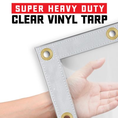 Image showing 5 th Core Tarps Ultra Heavy Duty Vinyl Tarp, Waterproof, UV Resistant 20 mil Clear, 30 x 40