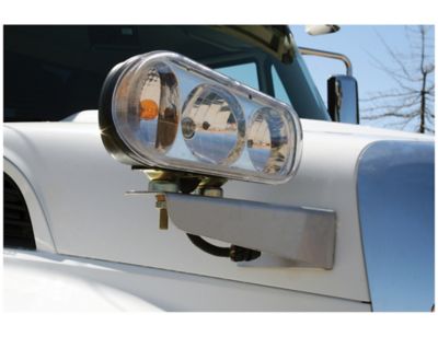 Image showing  Extended Stainless Steel Truck Hood Light Brackets for Use With Dual Stud Plow Lights