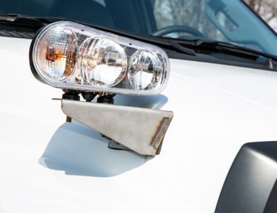 Image showing  Extended Stainless Steel Truck Hood Light Brackets for Use With Dual Stud Plow Lights