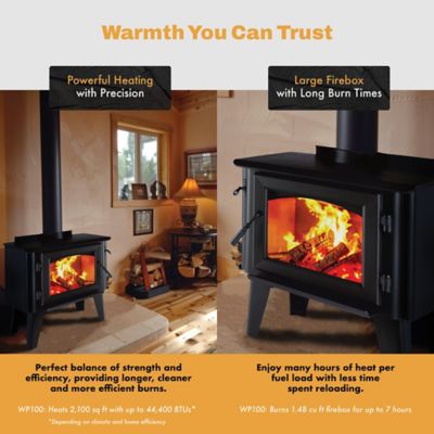 Image showing  2000 sq. ft. Small Steel Wood Stove, FF-WP-100