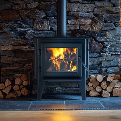 Image showing 9 th Forge & Flame 2600 sq. ft. Medium Steel Wood Stove, FF-WP-200