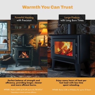 Image showing  3000 sq. ft. Large Steel Wood Stove, FF-WP-300