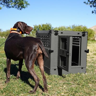 Image showing  Aluminum Collapsible Dog Crate, Medium Ash Grey