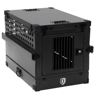 Hercules Aluminum Collapsible Dog Crate, Medium Shadow Black