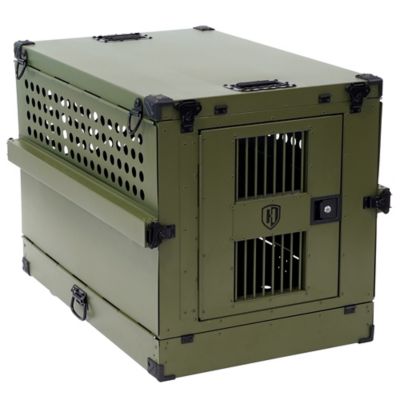 Hercules Aluminum Collapsible Dog Crate, Large Forrest Green