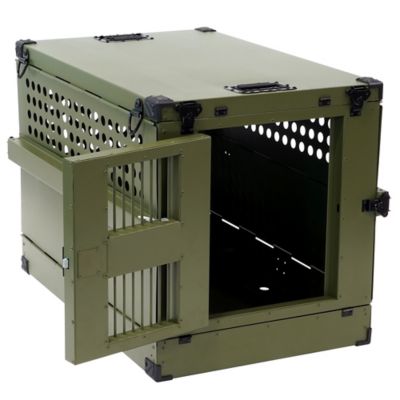Image showing  Aluminum Collapsible Dog Crate, Large Forrest Green