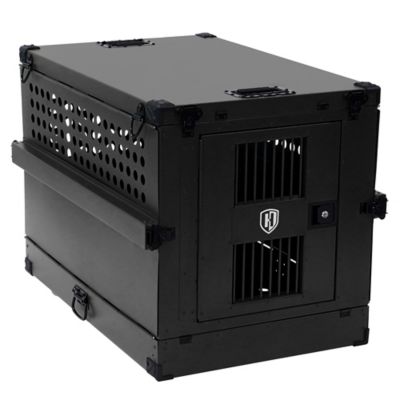 Hercules Aluminum Collapsible Dog Crate, Large Shadow Black