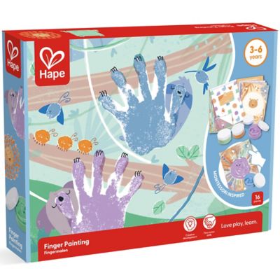 Hape Finger Painting - 16 pc. Art Set, Animal & Nature Theme