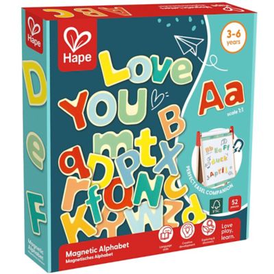 Hape Magnetic Alphabet, 52 pc., ABC Colorful Wooden Magnets