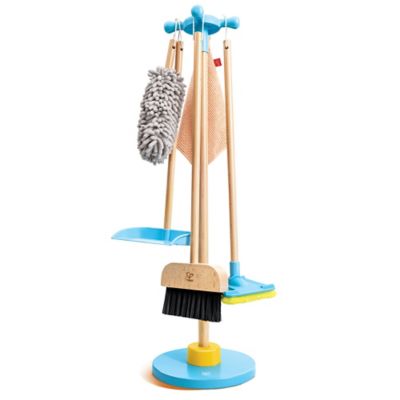 Hape Clean Up Broom Set - 6 pc, Yellow & Blue Playset