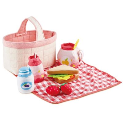 Hape Toddler Picnic Basket - Fabric Lunch Basket & Blanket
