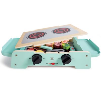 Hape Sizzling Griddle & Grill BBQ - Teal Wooden Food Playset