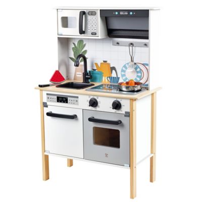 Hape Modern Smart Kitchen - White 12 pc, Lights & Sounds Toy