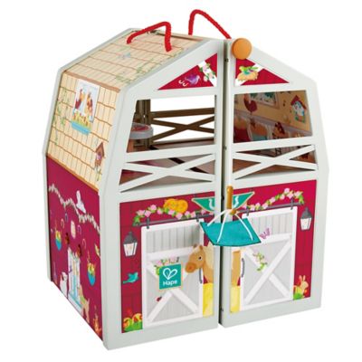 Hape Pony Club Ranch - Wooden 2 Level Barn Dollhouse
