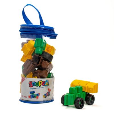 Image showing  Dinosaur Creator Kit - 40 pcs - Green-Yellow-Brown Blocks & Wheels
