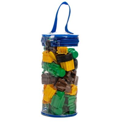 Image showing  Dinosaur Creator Kit - 40 pcs - Green-Yellow-Brown Blocks & Wheels
