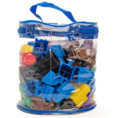 Image showing  Beginner Builder's Kit - 60 pcs - Colorful Blocks & Wheels
