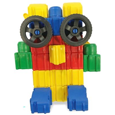 Image showing  Beginner Builder's Kit - 60 pcs - Colorful Blocks & Wheels
