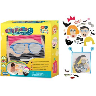 Image showing 6 th Buddy and Barney Silly Faces Bath Time Stickers - 36 Reusable Foam Stickers
