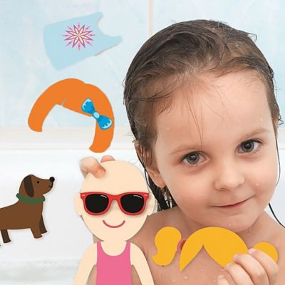 Image showing 6 th Buddy and Barney Dressing Up Bath Time Stickers - 32 Reusable Foam Stickers