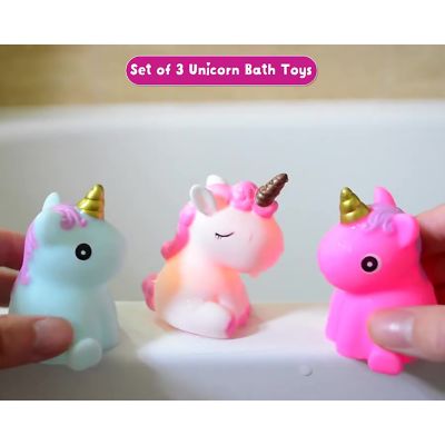 Image showing 6 th Buddy and Barney Bath Time Unicorns - 3 pc. Toy Set