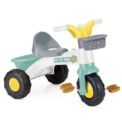 Dolu Toy Factory My First Trike White, Green, Yellow - Pedal Operated 3 Wheeled Bike